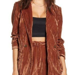 WAYF Presley Velvet Blazer In Cinnamon Velvet